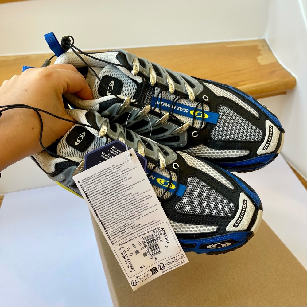 NWT Salomon ACS Pro Unisex Hiking Sport style Shoes in Lapis Blue / Buttercup - Picture 16 of 16